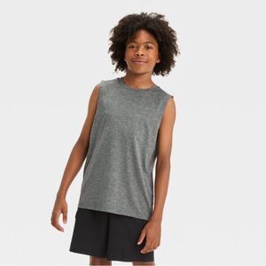 NWT All in Motion Athletic Medium 8 Boy’s Gray Sleeveless Tee Tank Top